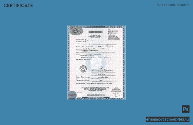 USA County of Clark County Beispiel einer Heiratsurkunde (Vorschau)